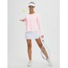 imagebaleaf Womens Long Sleeve Workout Tops Athletic Shirts Split Back Running Gym Quick Dry Sun Protection UPF 50Light Pink