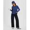 imagebaleaf Womens Long Sleeve Workout Tops Athletic Shirts Split Back Running Gym Quick Dry Sun Protection UPF 50Navy Blue