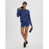 imagebaleaf Womens Long Sleeve Workout Tops Athletic Shirts Split Back Running Gym Quick Dry Sun Protection UPF 50Navy Blue