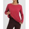 imagebaleaf Womens Long Sleeve Workout Tops Athletic Shirts Split Back Running Gym Quick Dry Sun Protection UPF 50Red