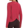 imagebaleaf Womens Long Sleeve Workout Tops Athletic Shirts Split Back Running Gym Quick Dry Sun Protection UPF 50Red