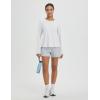 imagebaleaf Womens Long Sleeve Workout Tops Athletic Shirts Split Back Running Gym Quick Dry Sun Protection UPF 50White