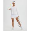 imagebaleaf Womens Long Sleeve Workout Tops Athletic Shirts Split Back Running Gym Quick Dry Sun Protection UPF 50White