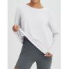 imagebaleaf Womens Long Sleeve Workout Tops Athletic Shirts Split Back Running Gym Quick Dry Sun Protection UPF 50White
