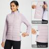 imagebaleaf Womens Running Jacket Winter Lightweight Water Resistant Puffer Coat Fall Cold Weather Hiking Zip PocketsLight Purple