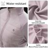 imagebaleaf Womens Running Jacket Winter Lightweight Water Resistant Puffer Coat Fall Cold Weather Hiking Zip PocketsLight Purple