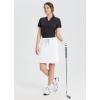 imagebaleaf Womens Skorts Skirts 20quot Knee Length Cotton Casual High Waist Drawstring Modest Golf Skort with PocketWhite