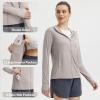 imagebaleaf Womens Sun Protection Jacket Hoodie Clothing Lightweight Long Sleeve Sun Cover Up ShirtHeather Khaki