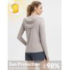 imagebaleaf Womens Sun Protection Jacket Hoodie Clothing Lightweight Long Sleeve Sun Cover Up ShirtHeather Khaki