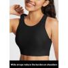 imagebaleaf Womens Swim Bra Modest High Neck Bikini Tops Quick Dry UPF 50Bathing Suit Sports Workout Removable PaddedBlack