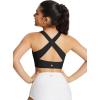 imagebaleaf Womens Swim Bra Modest High Neck Bikini Tops Quick Dry UPF 50Bathing Suit Sports Workout Removable PaddedBlack