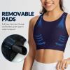 imagebaleaf Womens Swim Bra Modest High Neck Bikini Tops Quick Dry UPF 50Bathing Suit Sports Workout Removable PaddedDark Blue