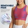 imagebaleaf Womens Swim Bra Modest High Neck Bikini Tops Quick Dry UPF 50Bathing Suit Sports Workout Removable PaddedRose Red