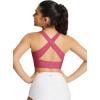 imagebaleaf Womens Swim Bra Modest High Neck Bikini Tops Quick Dry UPF 50Bathing Suit Sports Workout Removable PaddedRose Red