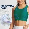 imagebaleaf Womens Swim Bra Modest High Neck Bikini Tops Quick Dry UPF 50Bathing Suit Sports Workout Removable PaddedTurquoise