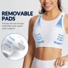 imagebaleaf Womens Swim Bra Modest High Neck Bikini Tops Quick Dry UPF 50Bathing Suit Sports Workout Removable PaddedWhite
