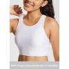 imagebaleaf Womens Swim Bra Modest High Neck Bikini Tops Quick Dry UPF 50Bathing Suit Sports Workout Removable PaddedWhite