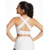 imagebaleaf Womens Swim Bra Modest High Neck Bikini Tops Quick Dry UPF 50Bathing Suit Sports Workout Removable PaddedWhite
