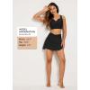 imagebaleaf Womens Swim Skirt Bottoms High Waisted Pleated Skorts Boxer Liner with Pockets SwimsuitsBlack