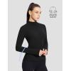 imagebaleaf Womens Thermal Long Sleeve Shirts Fleece Turtleneck Top Warm Undershirts with Detachable Neck Gaiter ThumbholesBlack