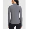imagebaleaf Womens Thermal Long Sleeve Shirts Fleece Turtleneck Top Warm Undershirts with Detachable Neck Gaiter ThumbholesLight Grey