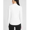 imagebaleaf Womens Thermal Long Sleeve Shirts Fleece Turtleneck Top Warm Undershirts with Detachable Neck Gaiter ThumbholesWhite