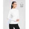 imagebaleaf Womens Thermal Long Sleeve Shirts Fleece Turtleneck Top Warm Undershirts with Detachable Neck Gaiter ThumbholesWhite