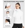 imagebaleaf Womens Thermal Long Sleeve Shirts Fleece Turtleneck Top Warm Undershirts with Detachable Neck Gaiter ThumbholesWhite