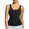 imagebaleaf Freeleaf Womens Longline Sports Bra Molded Cup Workout Tank Yoga Tops Built in Bra Athletic CamisoleBlack
