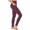 imagebaleaf Girls Horse Riding Pants Kids Equestrian Breeches Belt Loops KneePatch Youth Schooling Tights Zipper PocketWine Red