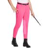 imagebaleaf Girls Riding Pants Kids Equestrian Breeches KneePatch Zip Pocket Horseback TightsPink