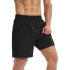 imagebaleaf Mens 7quot Running Shorts Quick Dry Workout Athletic Gym Shorts with Zipper Pockets01black