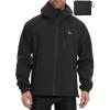 imagebaleaf Mens Rain Jacket Waterproof Running Cycling Windbreaker Golf Hiking Gear Hood Raincoat Packable ReflectiveBlack