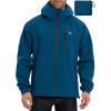 imagebaleaf Mens Rain Jacket Waterproof Running Cycling Windbreaker Golf Hiking Gear Hood Raincoat Packable ReflectiveBlue