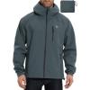 imagebaleaf Mens Rain Jacket Waterproof Running Cycling Windbreaker Golf Hiking Gear Hood Raincoat Packable ReflectiveGrey