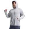 imagebaleaf Mens Rash Guard with Kangaroo Pocket UPF 50 Swim Shirts Long Sleeve Water Sun Protection Hoodie SwimsuitLight Gray