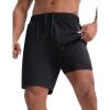 imagebaleaf Mens Running Shorts 7quot Quick Dry Athletic Workout 2 in 1 with Liner Lightweight Gym with Zipper Pocket UPF50Black