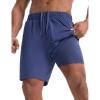 imagebaleaf Mens Running Shorts 7quot Quick Dry Athletic Workout 2 in 1 with Liner Lightweight Gym with Zipper Pocket UPF50Navy Blue