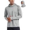 imagebaleaf Mens Sun Protection Hoodie Shirt UPF 50 Long Sleeve UV SPF TShirts with Mask Rash Guard Fishing Lightweight01gray