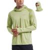 imagebaleaf Mens Sun Protection Hoodie Shirt UPF 50 Long Sleeve UV SPF TShirts with Mask Rash Guard Fishing Lightweight05pale Green