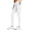 imagebaleaf Womens Fleece Lined High Waisted Leggings Water Resistant Thermal Warm Winter Tights Ski Hiking Pants with PocketsWhite