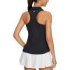 imagebaleaf Womens Golf Shirt Sleeveless Tennis Tank Tops VNeck Racerback Polo Collar UPFBlack