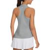 imagebaleaf Womens Golf Shirt Sleeveless Tennis Tank Tops VNeck Racerback Polo Collar UPFGrey