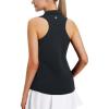 imagebaleaf Womens Golf Shirts Tank Top with Quarter Zip Collar Polo Tennis Sleeveless Racerback Tanks Quick Dry UPF 50Black