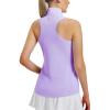 imagebaleaf Womens Golf Shirts Tank Top with Quarter Zip Collar Polo Tennis Sleeveless Racerback Tanks Quick Dry UPF 50Light Purple