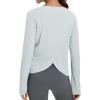 imagebaleaf Womens Long Sleeve Workout Tops Athletic Shirts Split Back Running Gym Quick Dry Sun Protection UPF 50Cool Gray