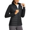 imagebaleaf Womens Running Jacket Winter Lightweight Water Resistant Puffer Coat Fall Cold Weather Hiking Zip PocketsBlack