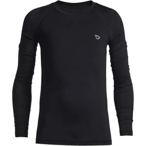 imagebaleaf Boys Compression Shirt Long Sleeve Youth Undershirts Kids Football Baseball Baselayer Cold Gear Quick DryBlack