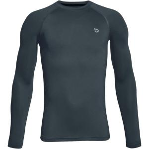 imagebaleaf Boys Compression Shirt Long Sleeve Youth Undershirts Kids Football Baseball Baselayer Cold Gear Quick DryGrey