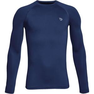 imagebaleaf Boys Compression Shirt Long Sleeve Youth Undershirts Kids Football Baseball Baselayer Cold Gear Quick DryNavy